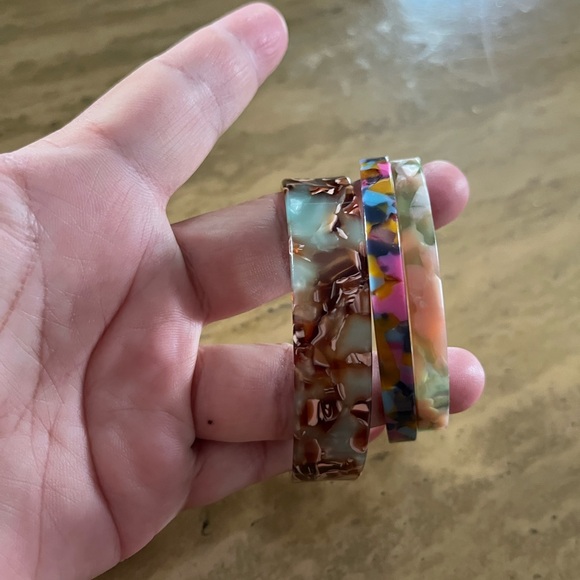 Set of 3 imitation tortoise cuffs - Picture 3 of 3